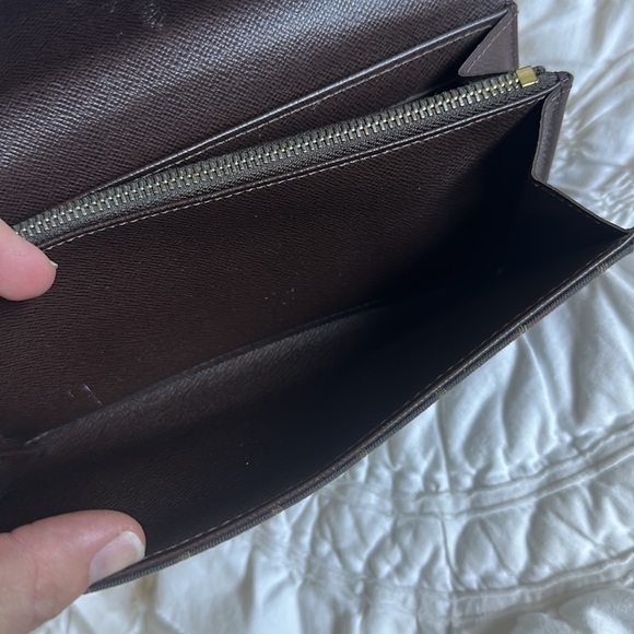 LV vintage brown denim Sarah wallet - Picture 6 of 9